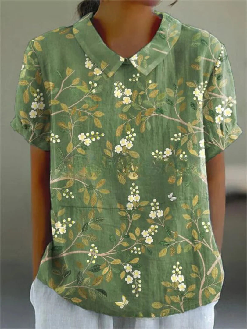Hazel | Women’s Blouse | Peter Pan Collar Short Sleeve
