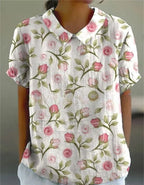 Hazel | Women’s Blouse | Peter Pan Collar Short Sleeve 4