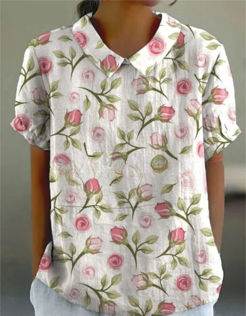 Hazel | Women’s Blouse | Peter Pan Collar Short Sleeve 4