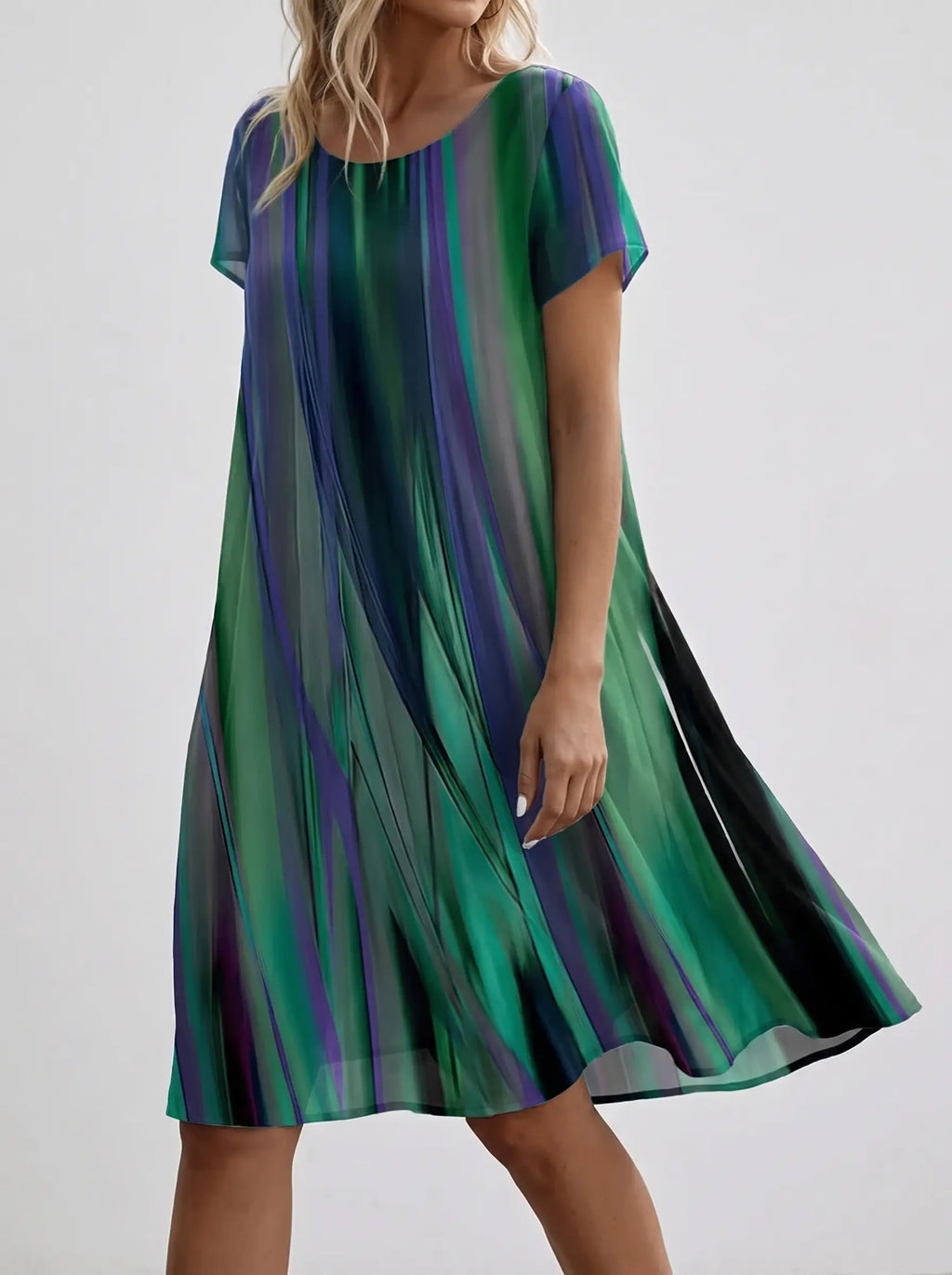 Hazel | Women’s Printed Midi Dress | Short Sleeve Holiday Wear