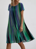 Hazel | Women’s Printed Midi Dress | Short Sleeve Holiday Wear