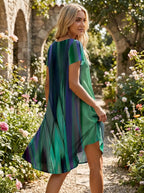 Hazel | Women’s Printed Midi Dress | Short Sleeve Holiday Wear