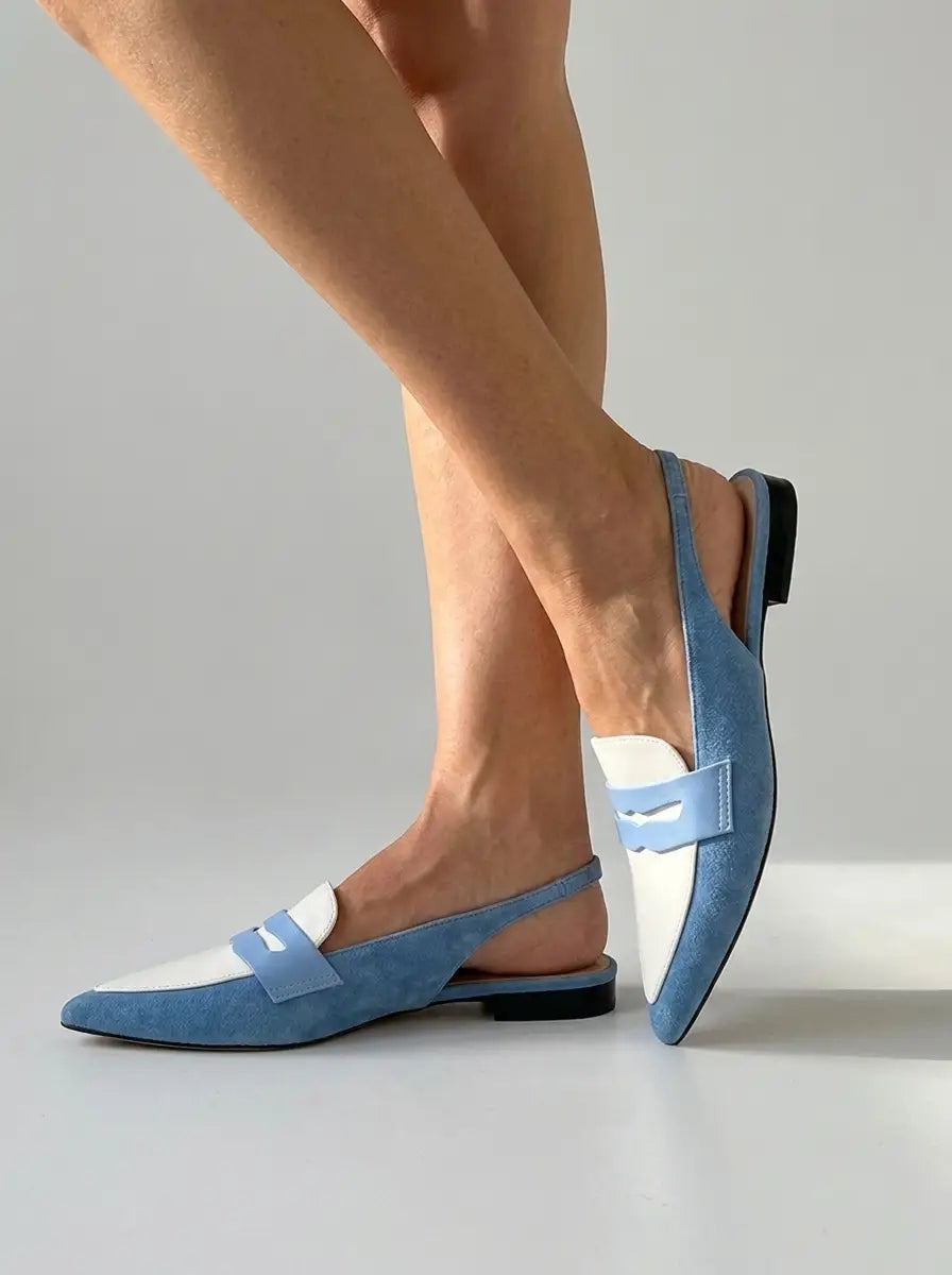 Hazel | Women’s Slingback Flats | Pointed Toe Cut Out