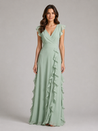 Isabelle | Women’s Maxi Dress | Ruffle Wrap Wedding Guest