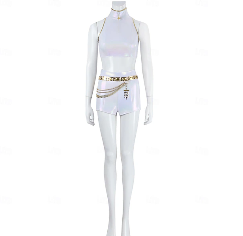 Isla | Women's Costume Shorts Set | Sleeveless Chain Detail Cosplay Wear