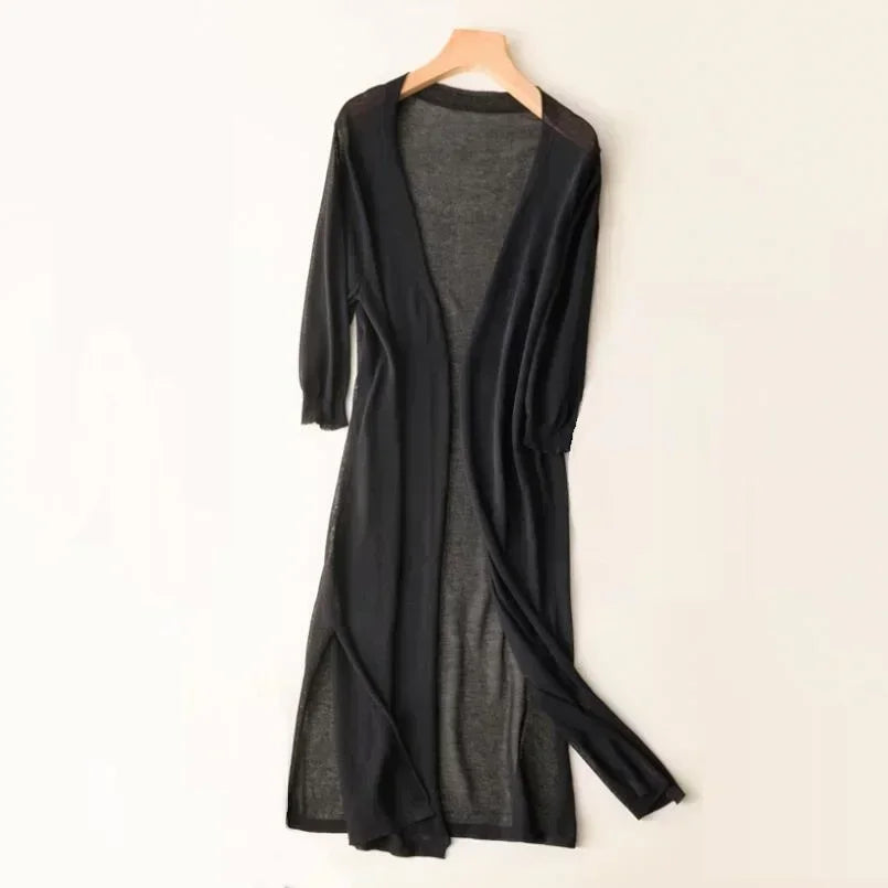 Josephine | Women’s Long Cardigan | Open Front Layer 2