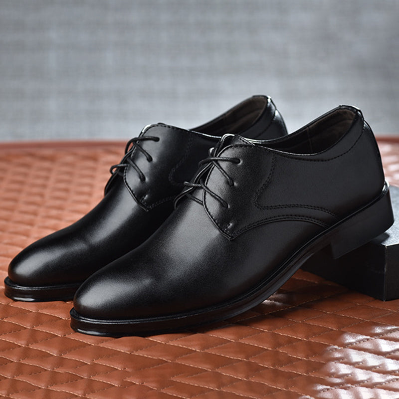 Kingsford | Men’s Lace Up Derby Shoes | Plain Toe Low Heel Formal Footwear-Men Shoes-Eltrendio