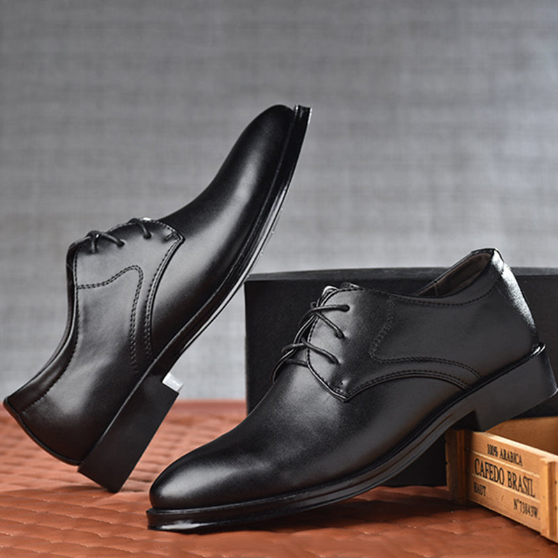 Kingsford | Men’s Lace Up Derby Shoes | Plain Toe Low Heel Formal Footwear-Men Shoes-Eltrendio