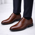 Kingsford | Men’s Lace Up Derby Shoes | Plain Toe Low Heel Formal Footwear-Men Shoes-Eltrendio