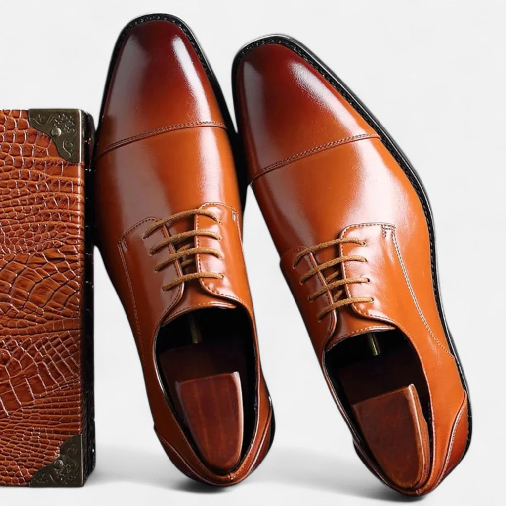Kingsley | Men’s Lace Up Oxford Shoes | Cap Toe Formal Footwear Business Wear-Men Shoes-Eltrendio