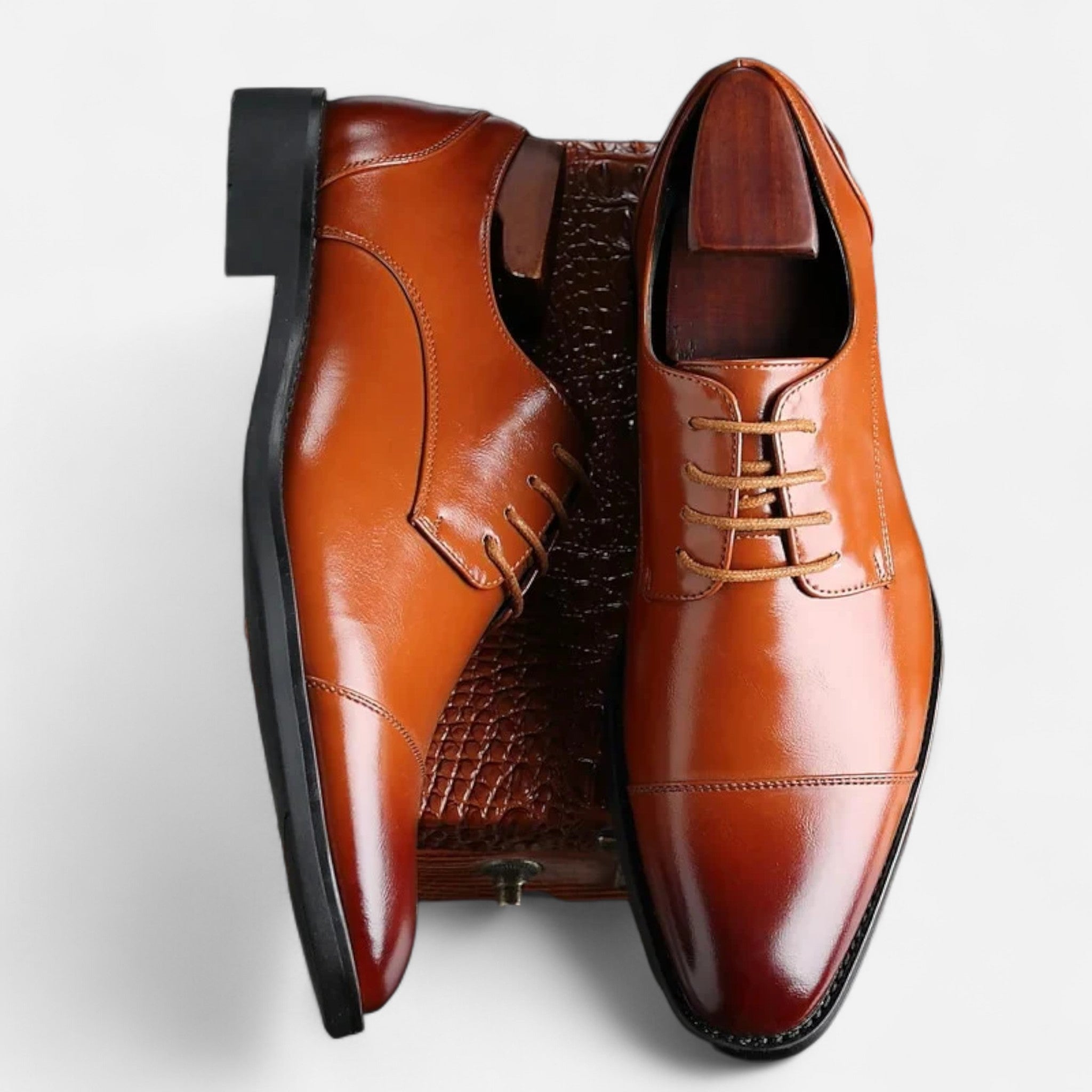 Kingsley | Men’s Lace Up Oxford Shoes | Cap Toe Formal Footwear Business Wear-Men Shoes-Eltrendio