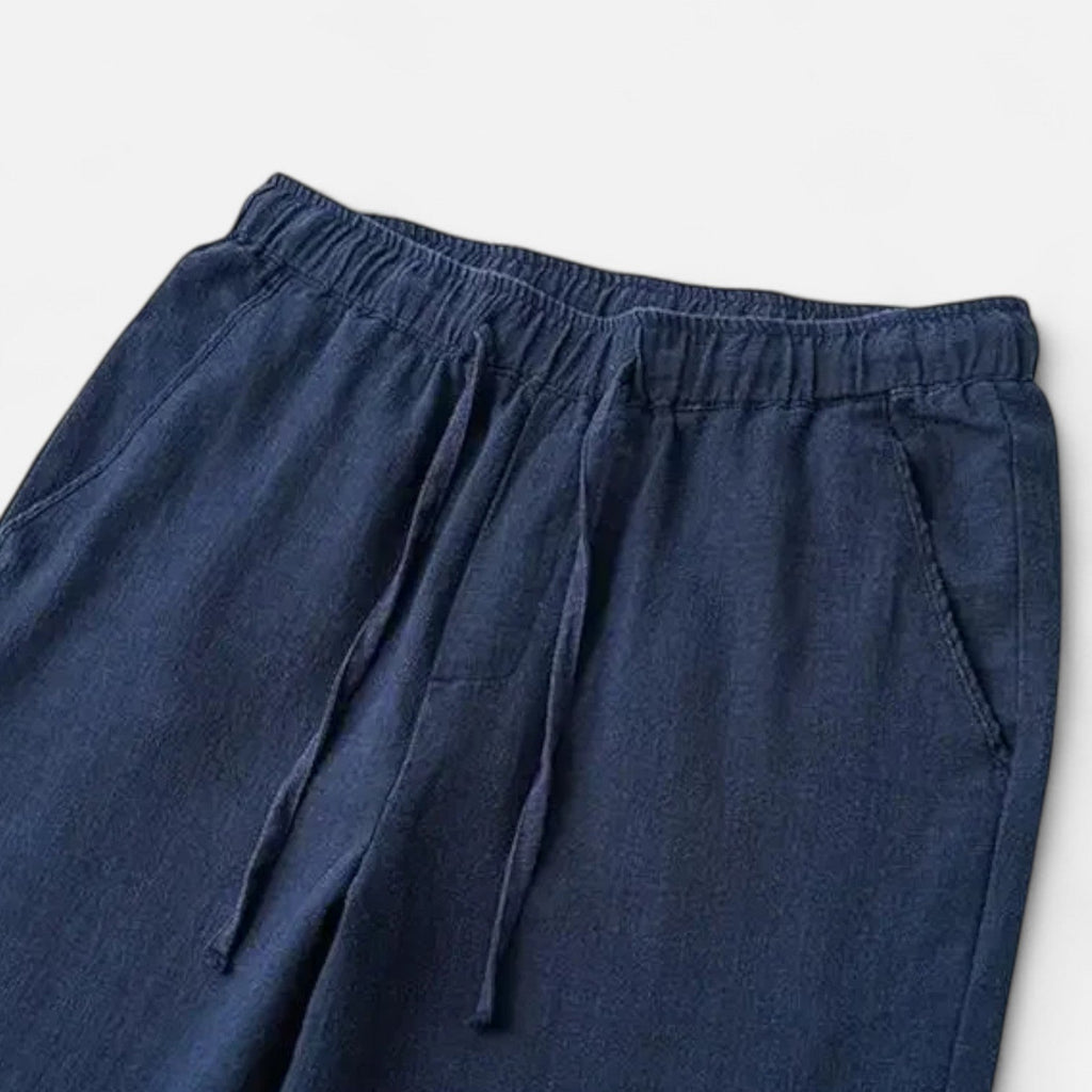 Langford | Men’s Drawstring Casual Trousers | Straight Leg Side Pockets Daily Wear-Men Pants-Eltrendio