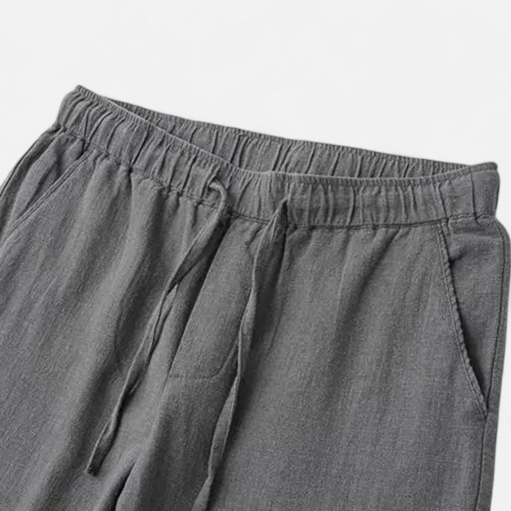 Langford | Men’s Drawstring Casual Trousers | Straight Leg Side Pockets Daily Wear-Men Pants-Eltrendio