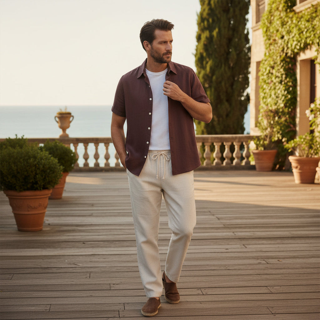 The Amalfi Linen Set – Summer Shirt & Pants for Men - Image 9