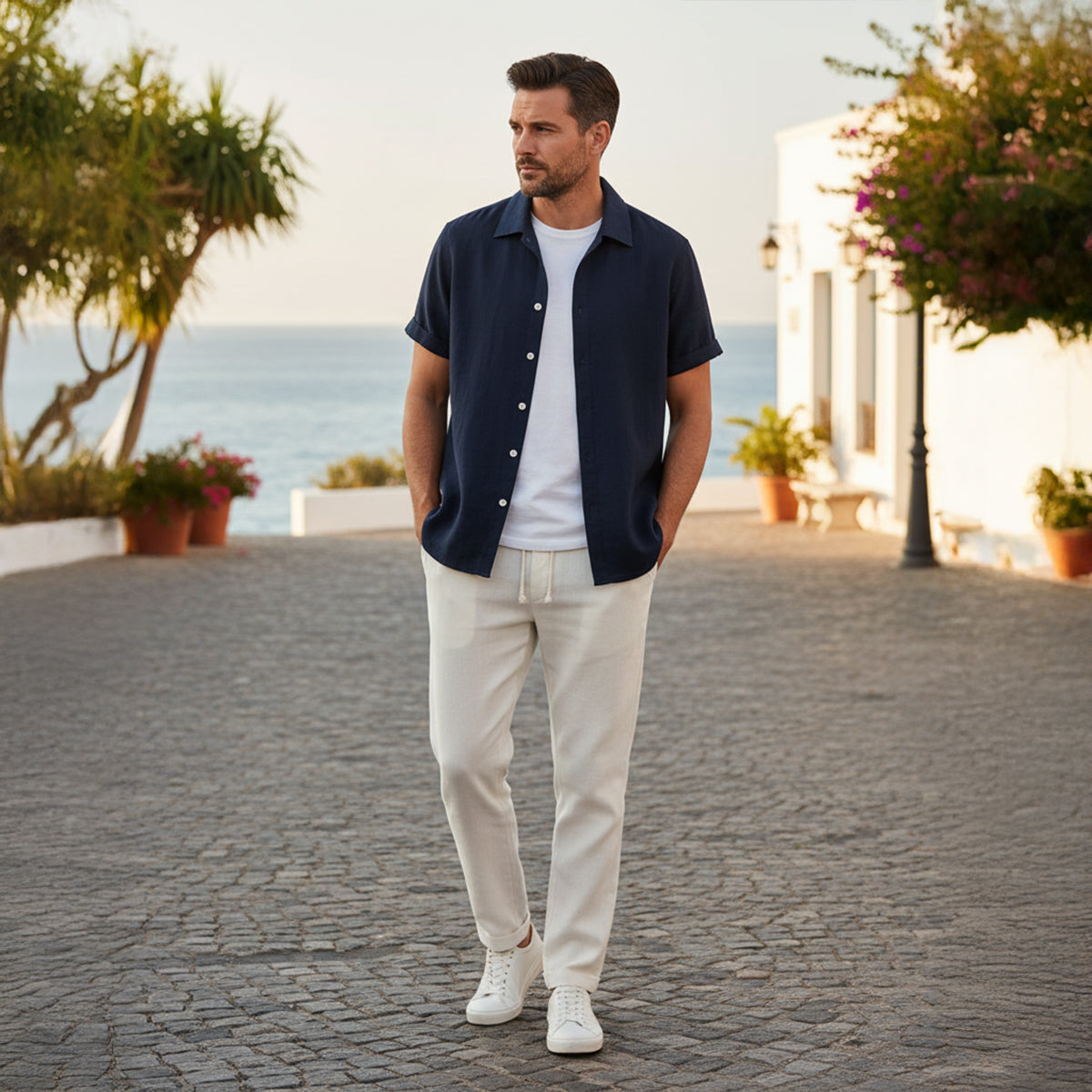 The Amalfi Linen Set – Summer Shirt & Pants for Men - Image 10