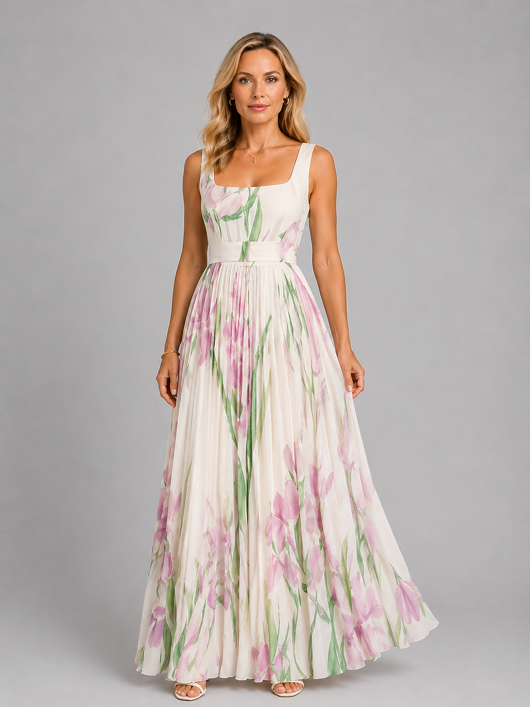 Lillian | Women’s Maxi Dress | Square Neck Floral Wedding Guest 4