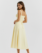 Aurora | Lace-Up Corset Side Split Midi Dress - Image 8