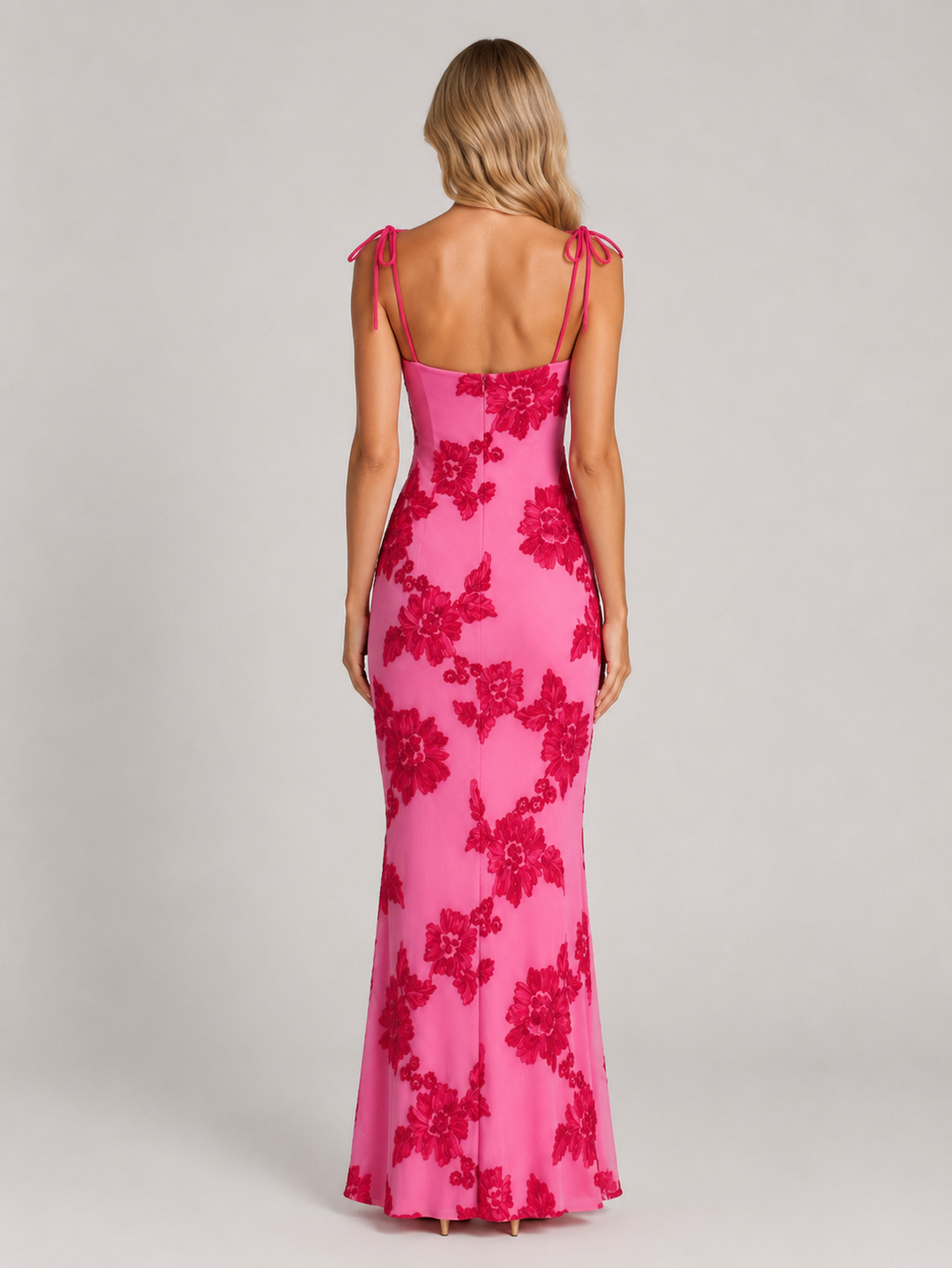 Madeline | Women’s Maxi Dress | Floral Appliqué Tie Strap Wedding Guest 2