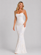 Madeline | Women’s Maxi Dress | Floral Appliqué Tie Strap Wedding Guest 5