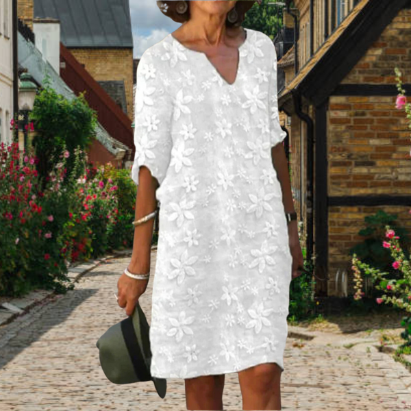 Margot | Women’s Knee Length Dress | V Neck Floral Casual