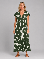 Women's Abstract Print Maxi Dress – Flattering Summer Style - Image 4