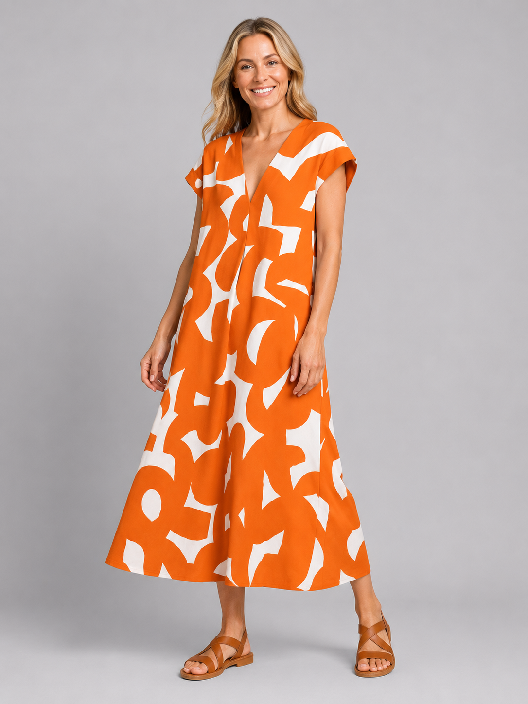 Women's Abstract Print Maxi Dress – Flattering Summer Style - Image 6