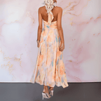 Women Dress | Halterneck Elegant Maxi Dress-Women Dress-Eltrendio