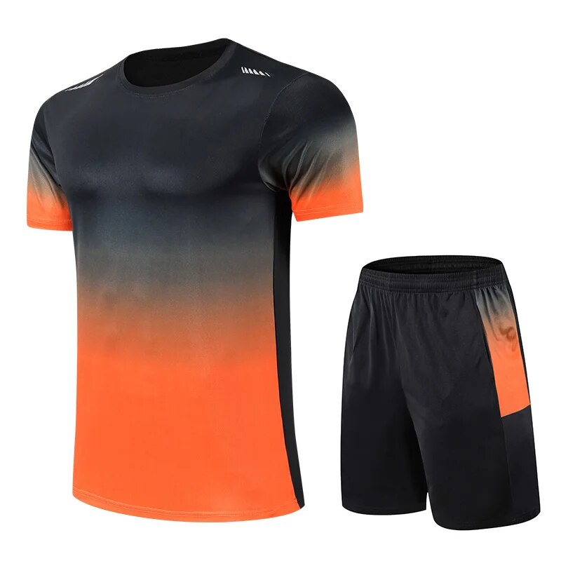 Northshore | Men’s Sports T Shirt And Shorts Set | Gradient Print Short Sleeve Active Wear-Men Outfit Set-Eltrendio