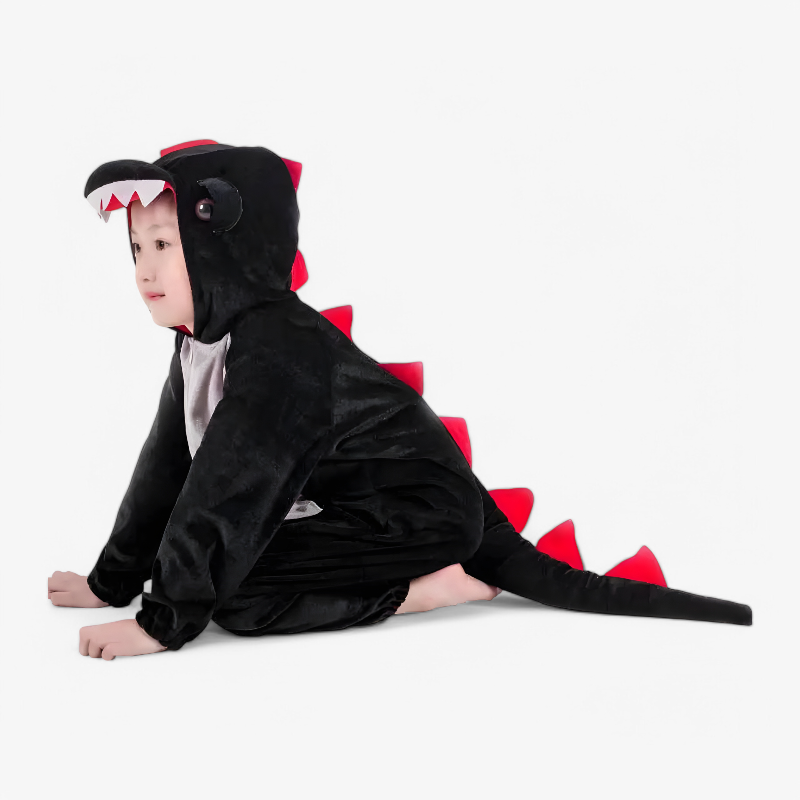 Oliver | Children's Dinosaur Costume Jumpsuit | Hooded Tail Holiday Celebration-Kids Costume Set-Eltrendio