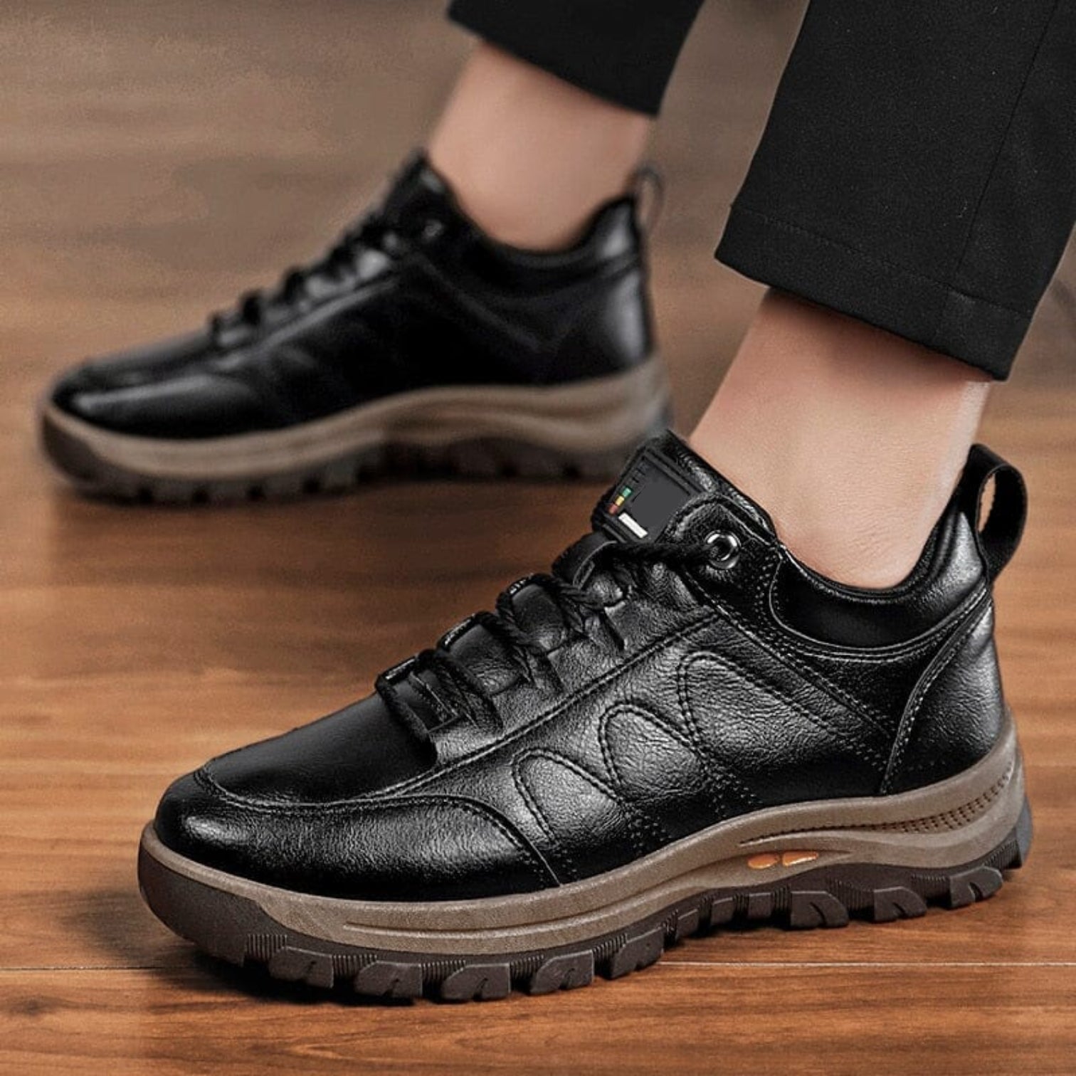 Oliver | Men’s Lace Up Walking Shoes | Panel Detail Chunky Sole Casual Footwear-Men Shoes-Eltrendio