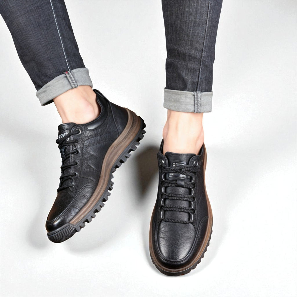 Oliver | Men’s Lace Up Walking Shoes | Panel Detail Chunky Sole Casual Footwear-Men Shoes-Eltrendio