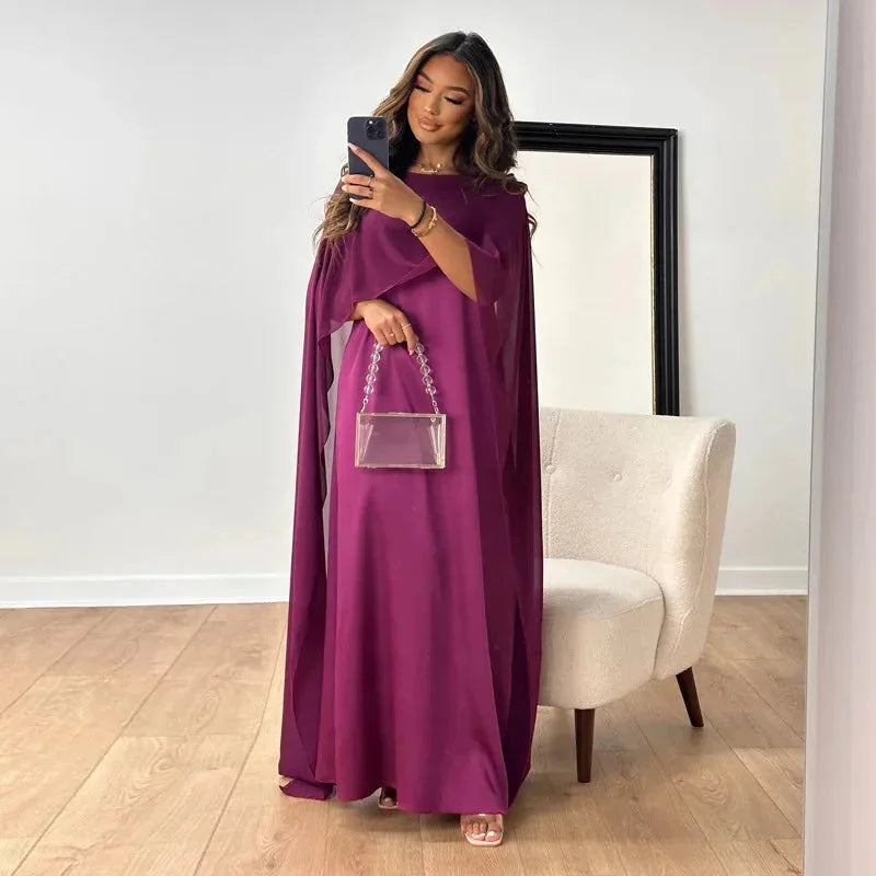 Caroline | Women's Wedding Guest Cape Maxi Dress - Image 4