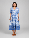 Penelope | Women’s Midi Dress | Floral Print Tiered Holiday
