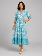 Penelope | Women’s Midi Dress | Floral Print Tiered Holiday 5