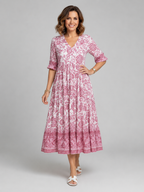 Penelope | Women’s Midi Dress | Floral Print Tiered Holiday 6