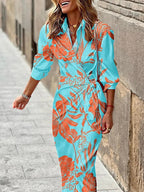 Phoebe | Women's Printed Wrap Maxi Dress | Tie Waist Wedding Guest 3