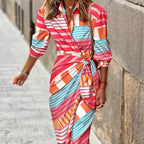 Phoebe | Women's Printed Wrap Maxi Dress | Tie Waist Wedding Guest 5