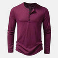 Redmont | Men’s Long Sleeve Henley Shirt | Button Placket Round Neck Daily Wear-Men Shirt-Eltrendio