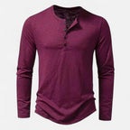 Redmont | Men’s Long Sleeve Henley Shirt | Button Placket Round Neck Daily Wear-Men Shirt-Eltrendio