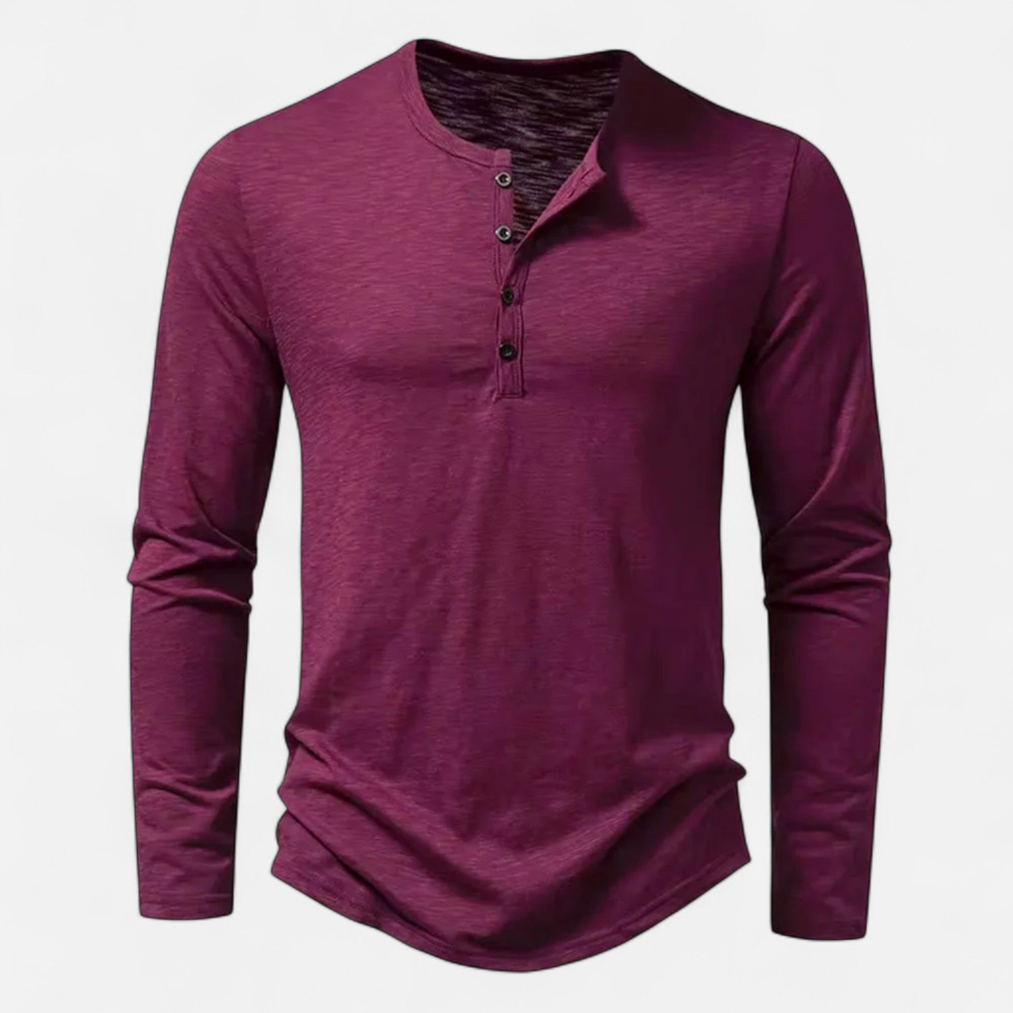 Redmont | Men’s Long Sleeve Henley Shirt | Button Placket Round Neck Daily Wear-Men Shirt-Eltrendio