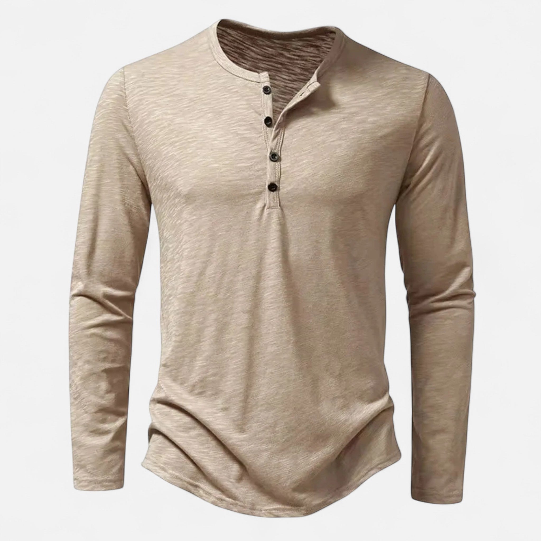 Redmont | Men’s Long Sleeve Henley Shirt | Button Placket Round Neck Daily Wear-Men Shirt-Eltrendio