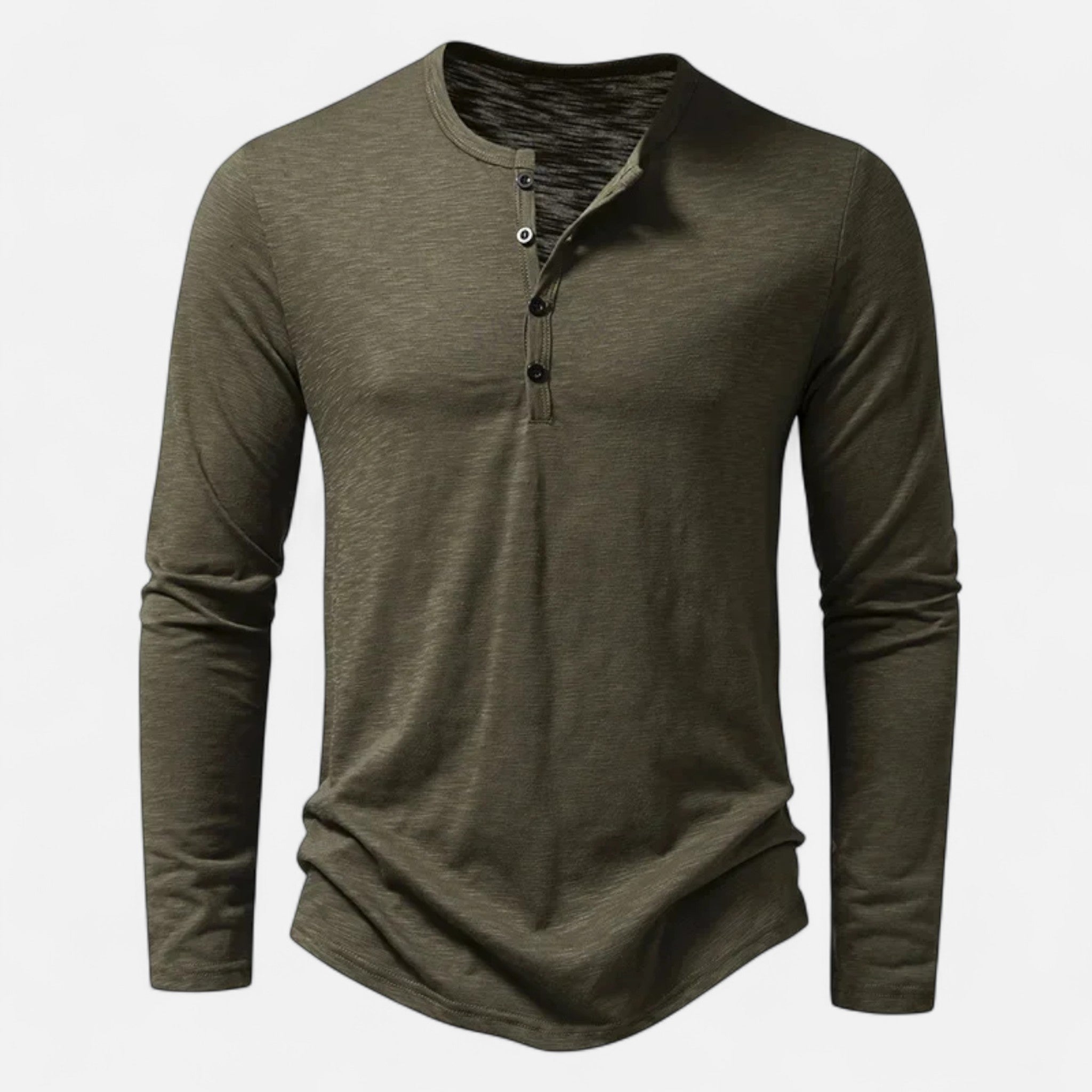 Redmont | Men’s Long Sleeve Henley Shirt | Button Placket Round Neck Daily Wear-Men Shirt-Eltrendio