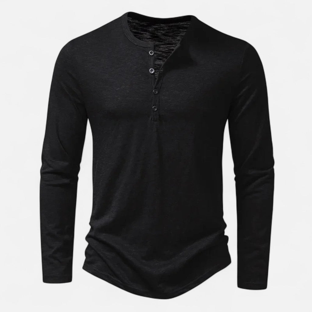 Redmont | Men’s Long Sleeve Henley Shirt | Button Placket Round Neck Daily Wear-Men Shirt-Eltrendio