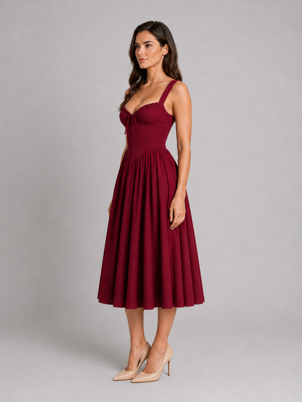 Rosalie | Women’s Midi Dress | Corset Sweetheart Wedding Guest 4
