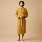 Briarstone | Men’s Belted Waffle Bathrobe | Shawl Collar Patch Pockets Home Wear-Men Bathrobe-Eltrendio
