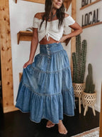 Billie | High Waist Maxi Denim Skirt