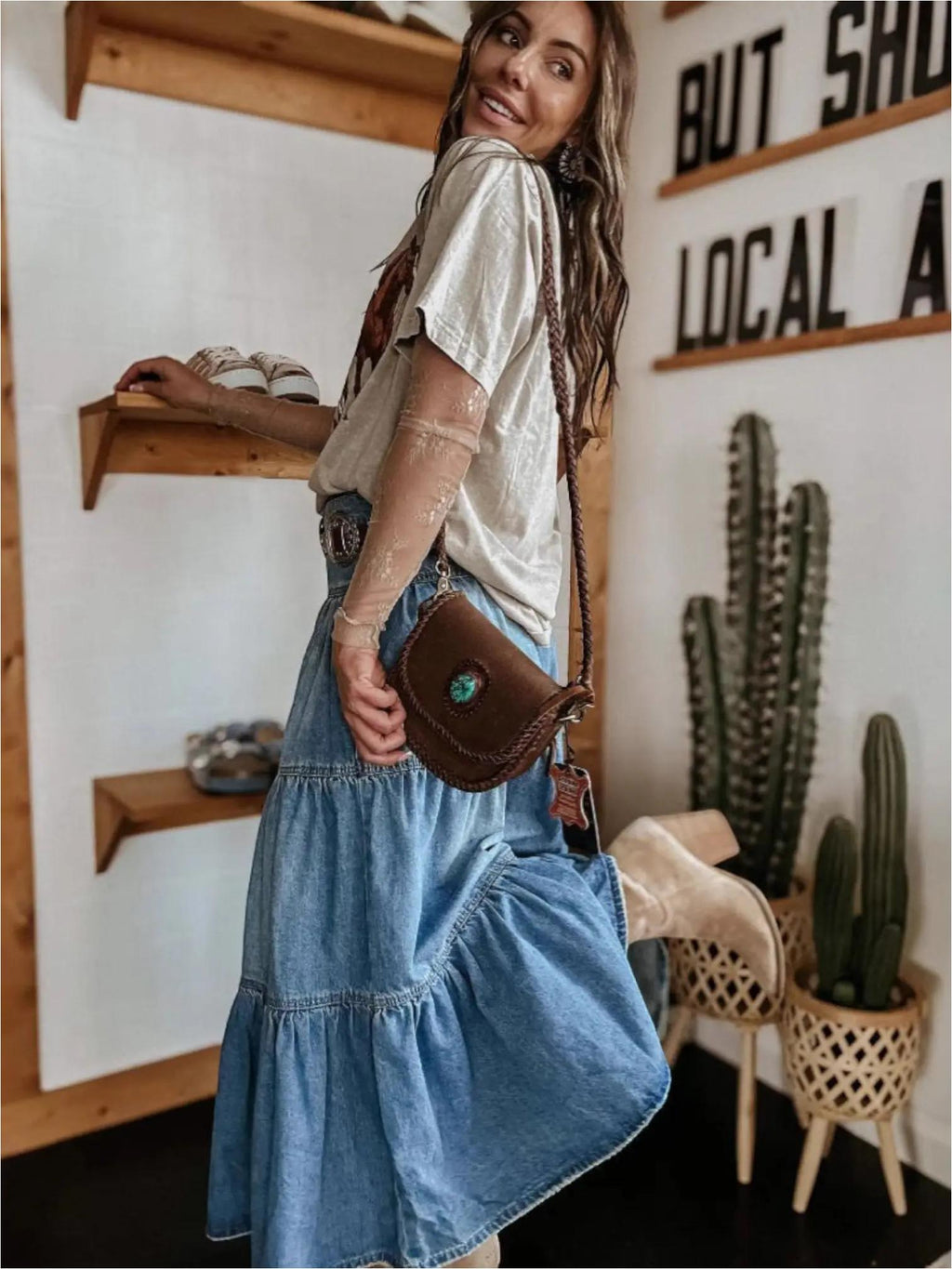 Billie | High Waist Maxi Denim Skirt - Image 2