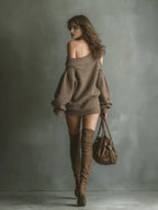 Amber | Off-Shoulder Knit Mini Dress - Image 5