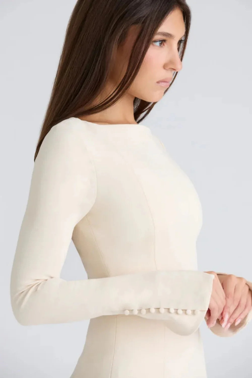 Scarlett | Women’s Long Sleeve Mini Dress | Flared Skirt Wedding Guest Wear-Women Dress-Eltrendio