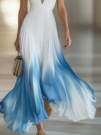 Azure | Blue Gradient Chiffon Maxi Dress - Image 4